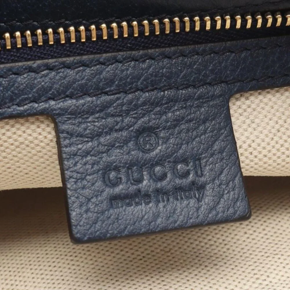 Gucci Shoulder Bag Flora White Navy Multi Floral Print Canvas Leather GG White - Picture 4 of 9